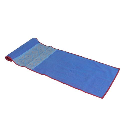 Blue Yellow Dhuniya Handloom Cotton Table Runner