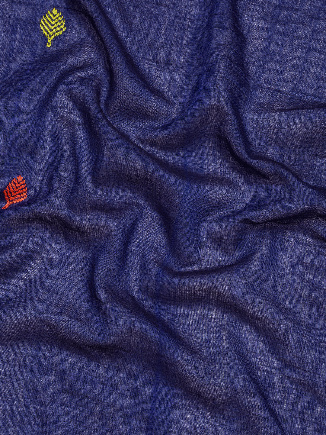 Blue Orange Assamese Cotton Saree