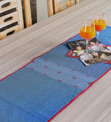 Blue Red Cotton Table Runner