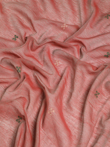 Pink Green Jamdani Cotton Saree