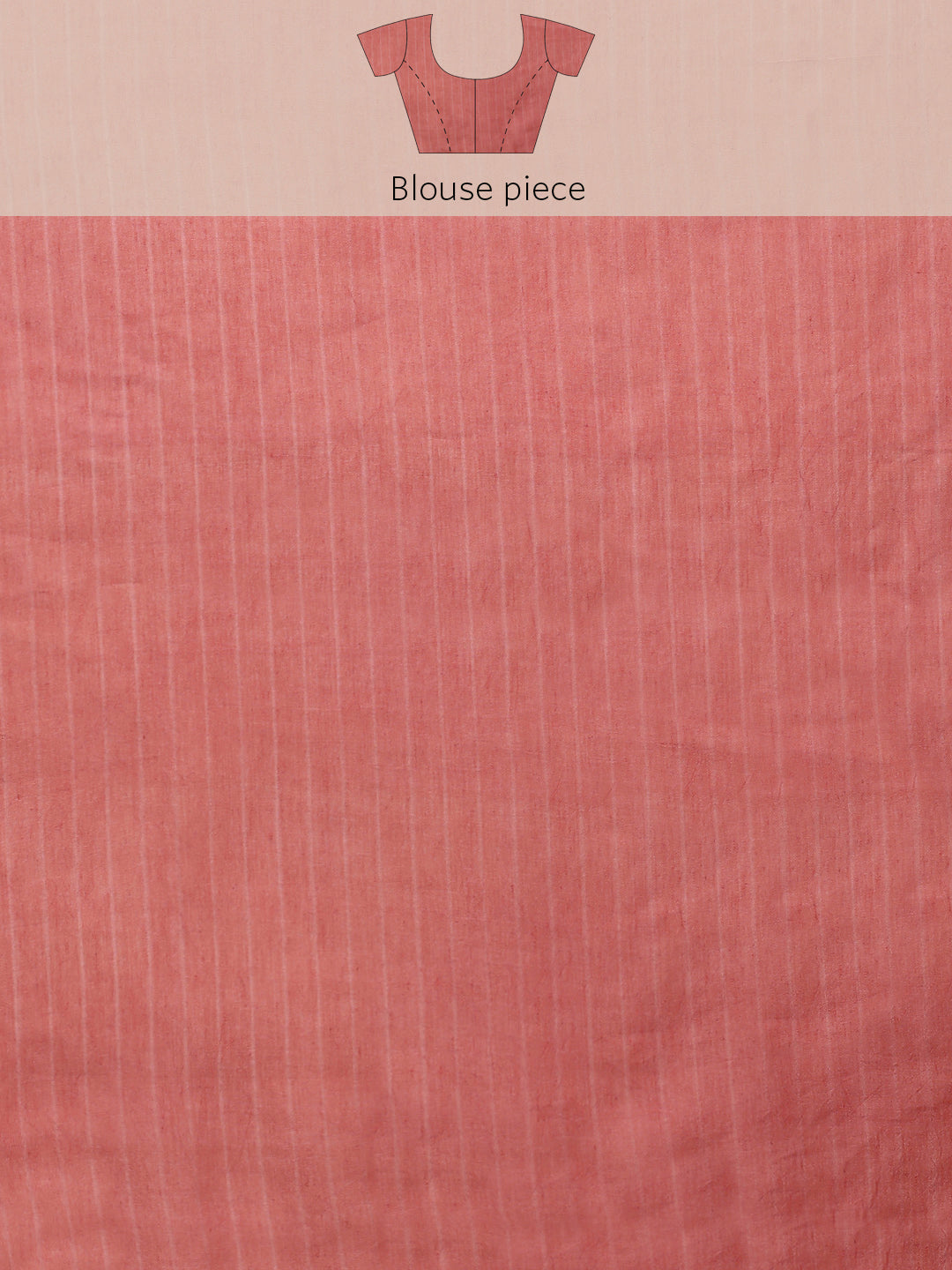 Coral Pink Ivory Shibori Cotton Saree