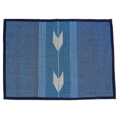 Handwoven Blue Jamdani Cotton Table Mats- 4Pack