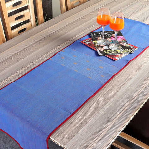 Blue Yellow Cotton Table Runner