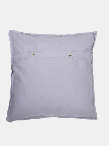 Green Grey  Kantha Silk Reversible Cushion Cover - Pack of 1