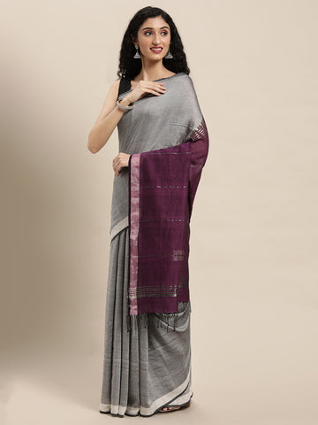 Handloom Zari Border Jamdani Cotton Saree