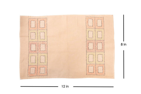 Beige Kantha Cotton Table Mats- 4Pack