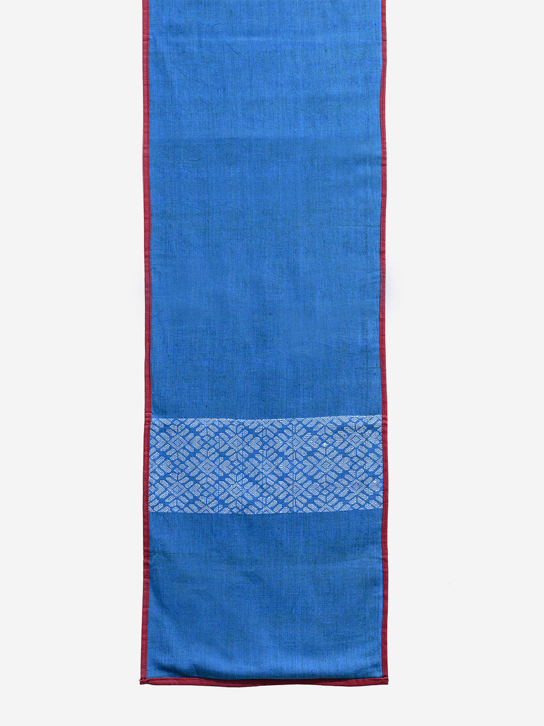 Blue Axomiya Handloom Cotton Table Runner