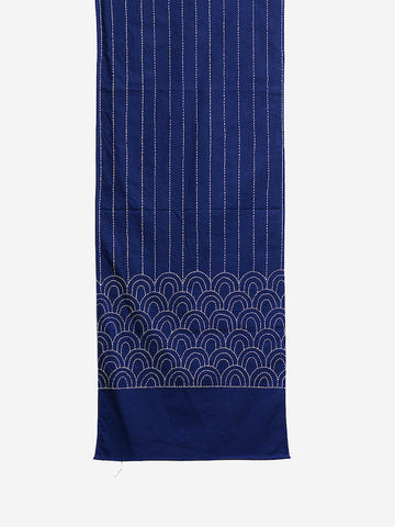 Navy Kantha Cotton dining Table Runner