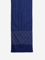 Navy Hand Kantha embroidered Cotton dining Table Runner