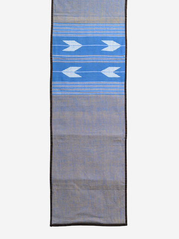 Blue Brown Jamdani Cotton Table Runner