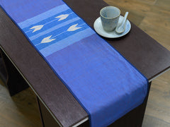 Blue Handloom Jamdani Cotton  Table Runner