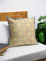 Cream Rust Kantha  Silk Reversible Cushion Cover - Pack of 1