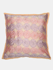 Beige  Kantha Silk Reversible Cushion Cover - Pack of 1