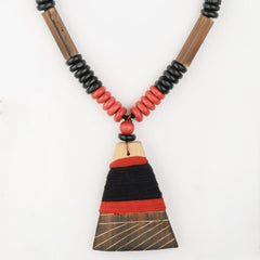Black Red Bamboo Tribal Jewellery Set JEWELLERY Arteastri 