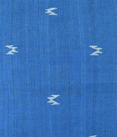 Blue White Cotton Cushion Cover- 16x16 - Pack of 1