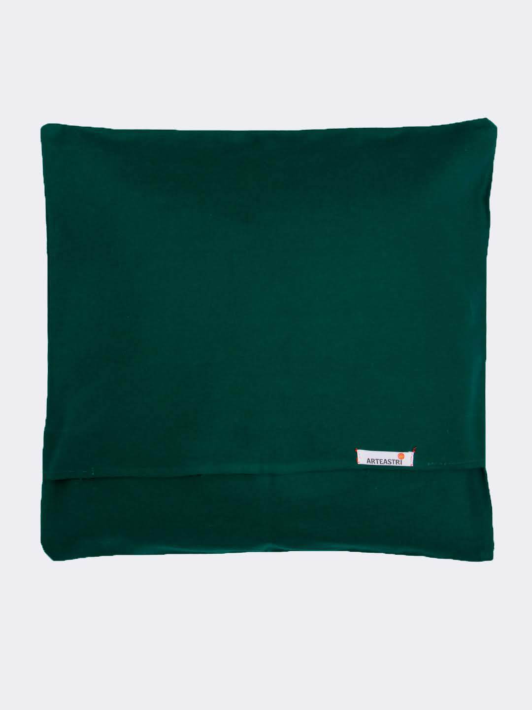 Green Floral Handcrafted Kantha Cushion Cover Cushions Arteastri 