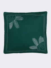 Green Floral Handcrafted Kantha Cushion Cover Cushions Arteastri 