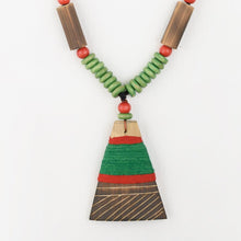 Load image into Gallery viewer, Green Red Bamboo Tribal Jewellery Set JEWELLERY Arteastri 