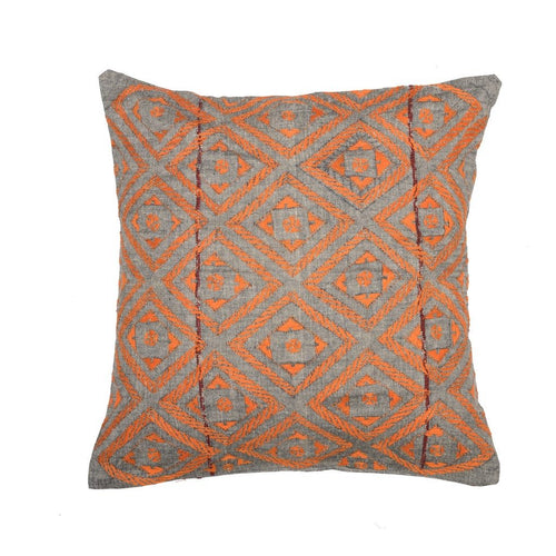 Green Red Handcrafted Kantha Cotton Cushion Cover Cushions Arteastri 