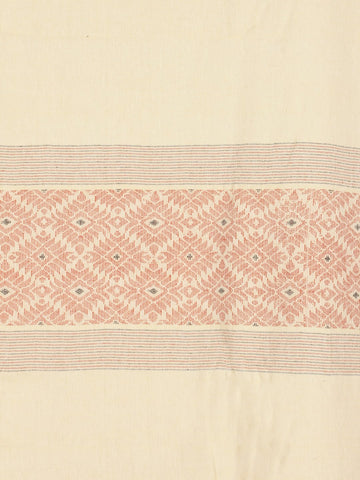 Handloom Cotton Beige Red Rod Pocket Door Curtain - Arteastri