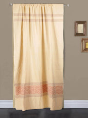 Handloom Cotton Beige Red Rod Pocket Door Curtain - Arteastri