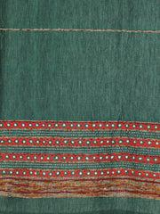 Handloom Cotton Khesh Kantha Green Rod Pocket Window Curtain - Arteastri