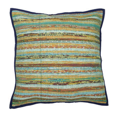 Handloom Multicolor Khesh Cotton Cushion Covers- Green Navy Cushions Arteastri 