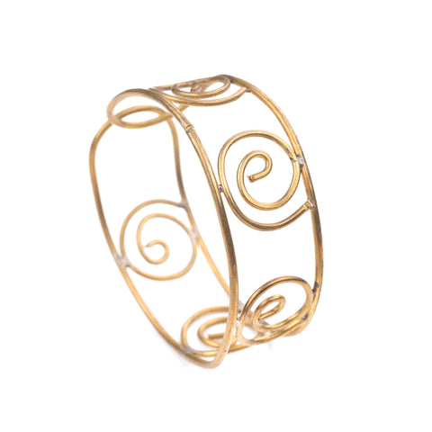 Handmade Brass Swirl Bracelet