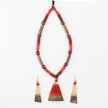 Load image into Gallery viewer, Maroon Red Bamboo Tribal Jewellery Set JEWELLERY Arteastri 