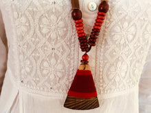 Load image into Gallery viewer, Maroon Red Bamboo Tribal Jewellery Set - Arteastri