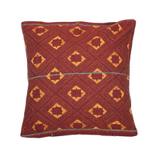 Load image into Gallery viewer, Maroon Yellow Handcrafted Kantha Cotton Cushion Cover Cushions Arteastri 