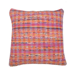 Mauve Red Checked Handloom Khesh Cotton Cushion Cover Cushions Arteastri 