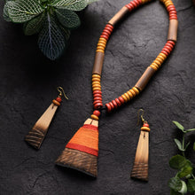 Load image into Gallery viewer, Red Orange Bamboo Tribal Jewellery Set JEWELLERY Arteastri 
