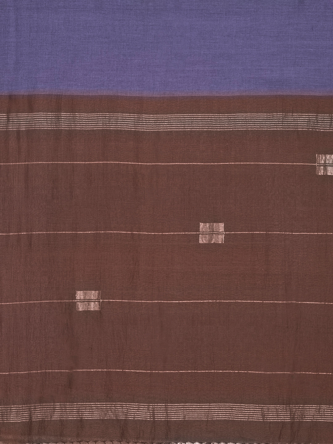 Solid Purple Brown Handcrafted Jamdani Cotton Saree