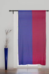 Stunning Blue Red Striped Cotton Handloom Door Curtain Curtains Arteastri 